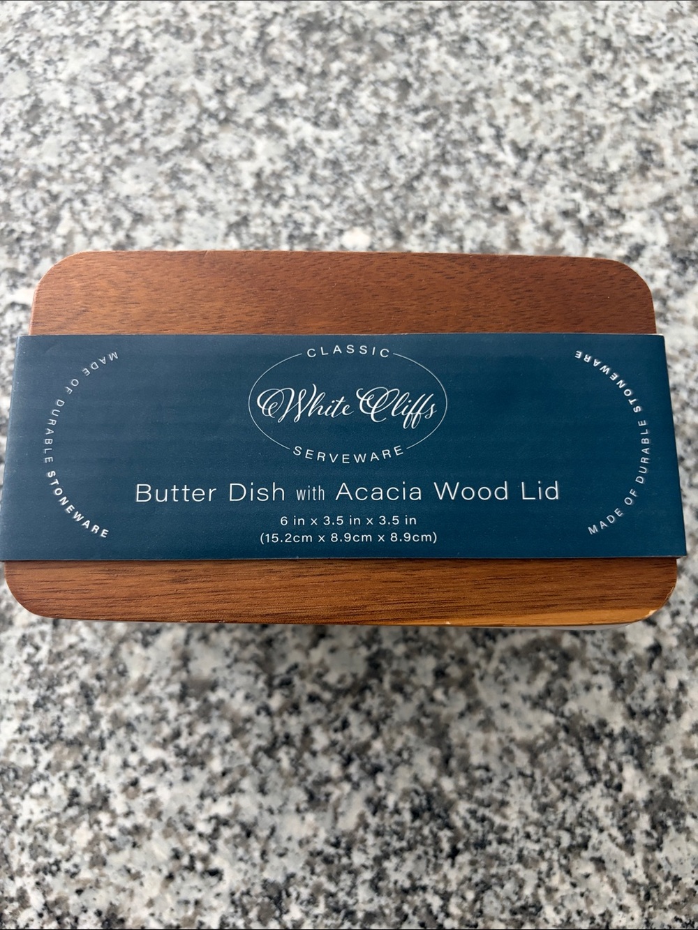 Acacia Wood Butter Dish - Brown